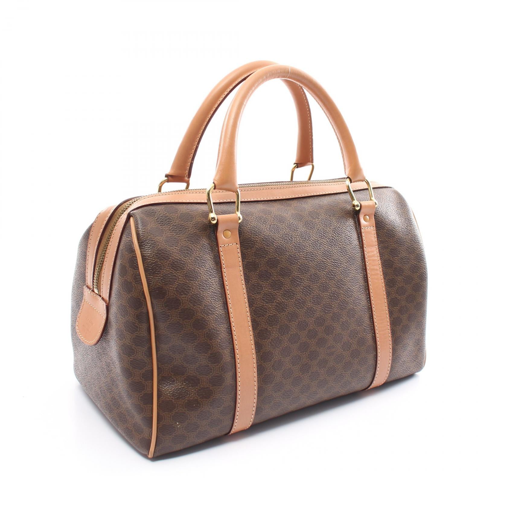 Celine Macadam Handbag PVC Leather Brown