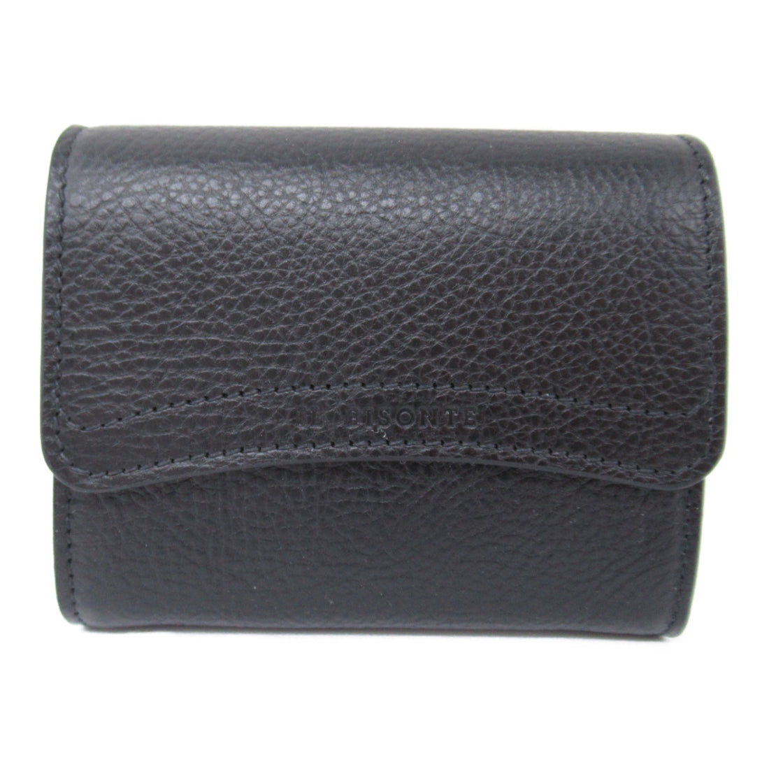 IL BISONTE Leather Bifold Wallet Black