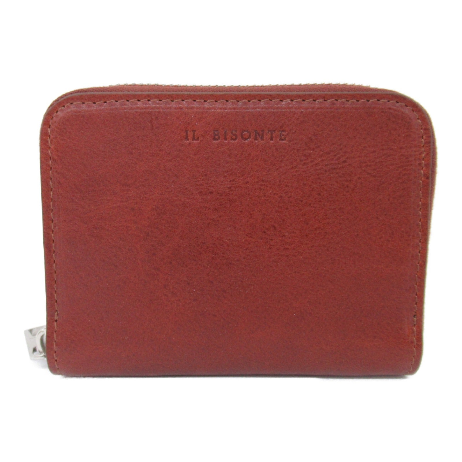 IL BISONTE Leather Coin Case Brown