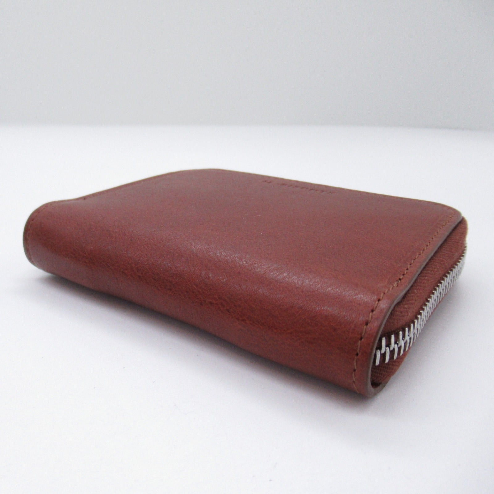 IL BISONTE Leather Coin Case Brown