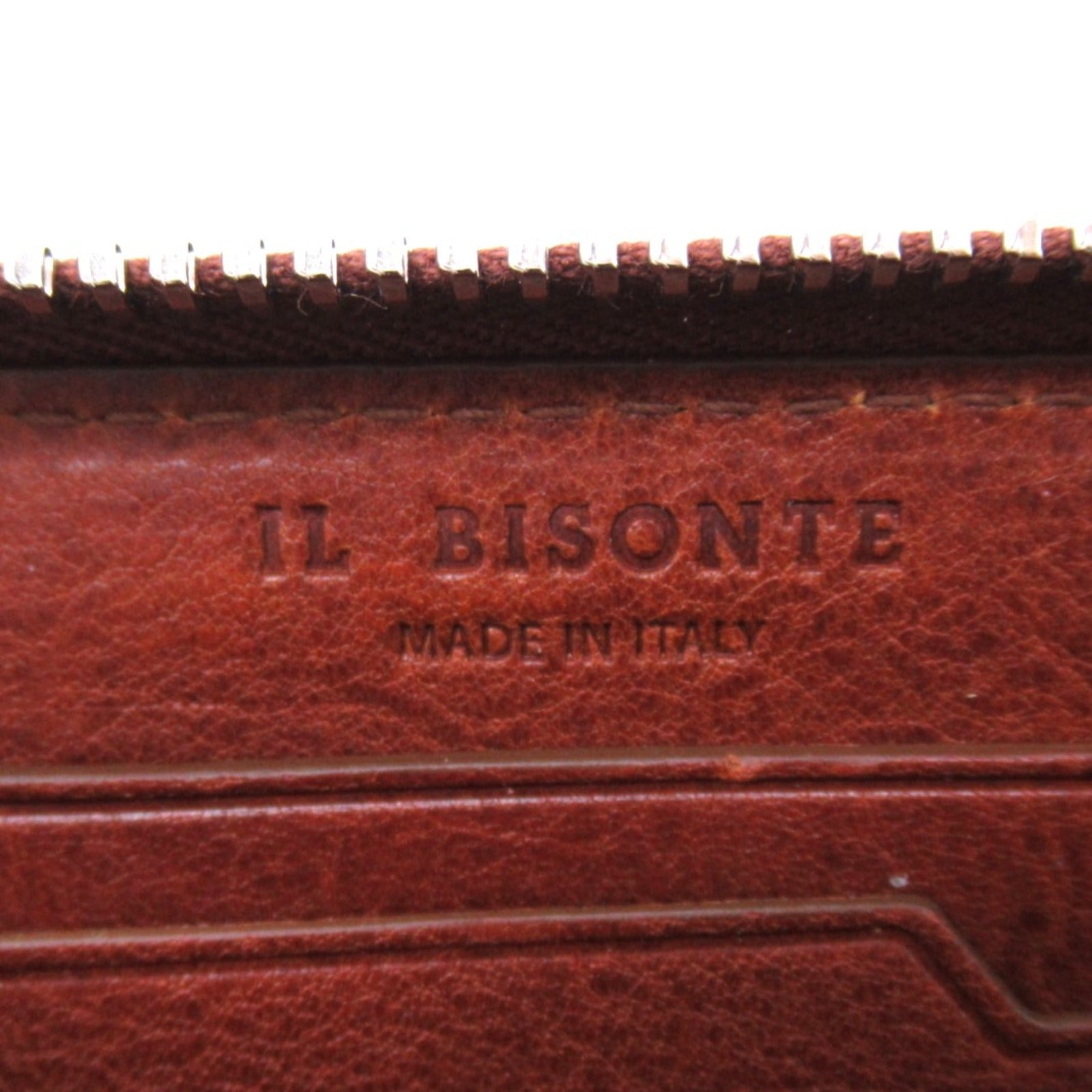 IL BISONTE Leather Coin Case Brown