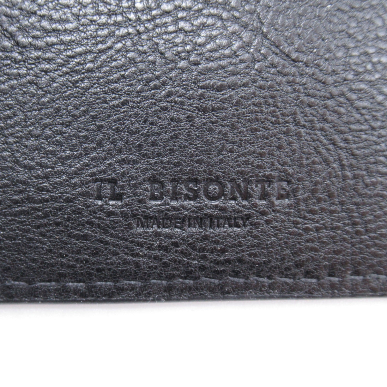 IL BISONTE Leather Card Case Black