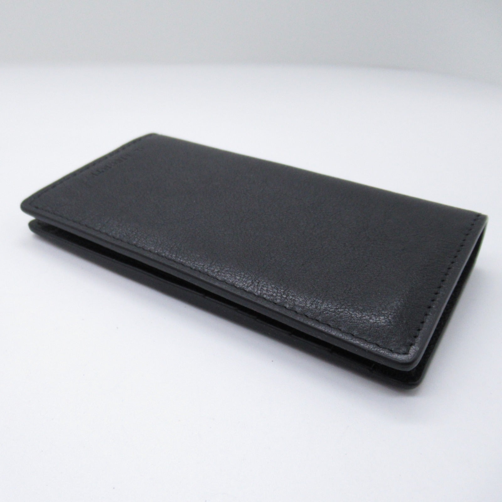 IL BISONTE Leather Card Case Black