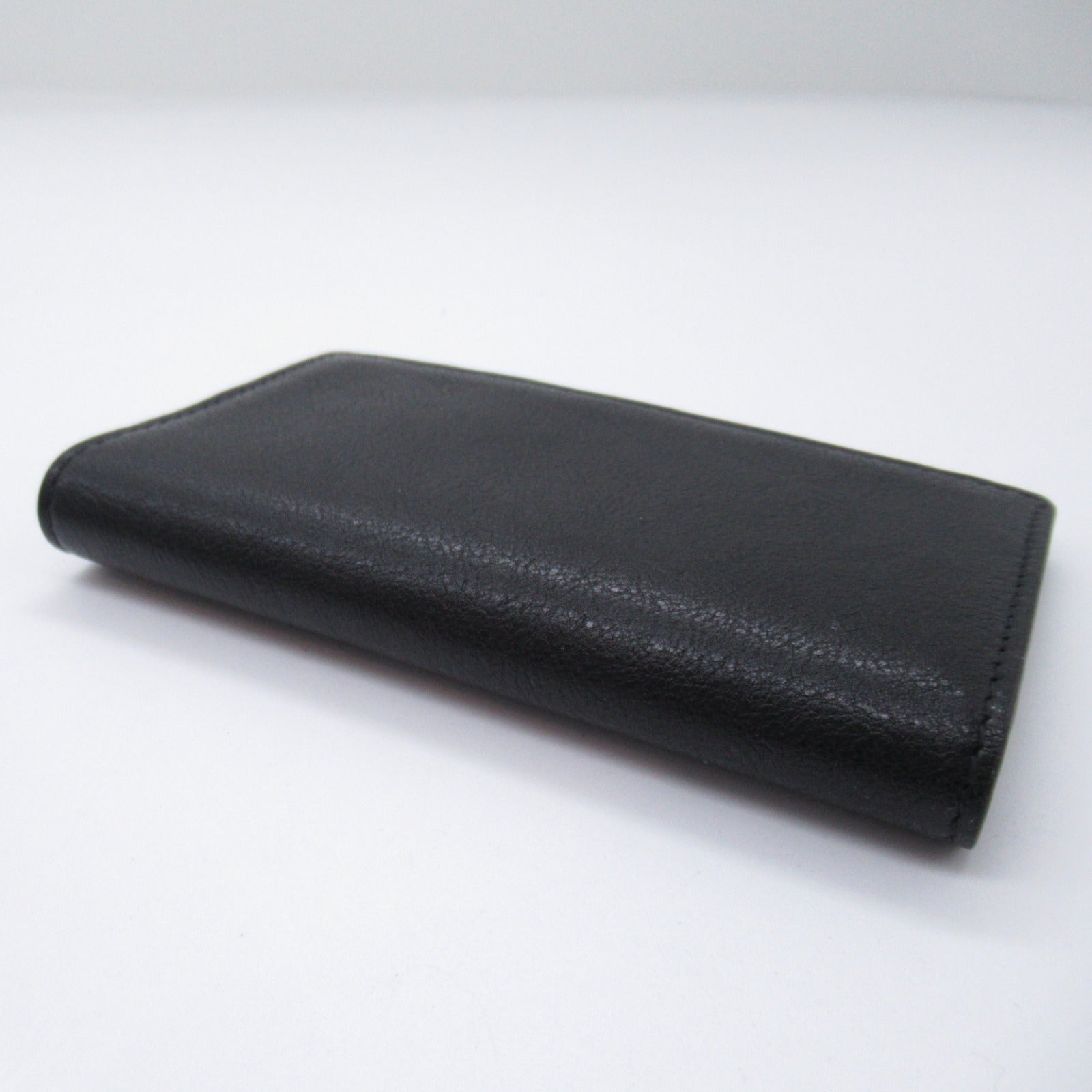 IL BISONTE Leather Card Case Black