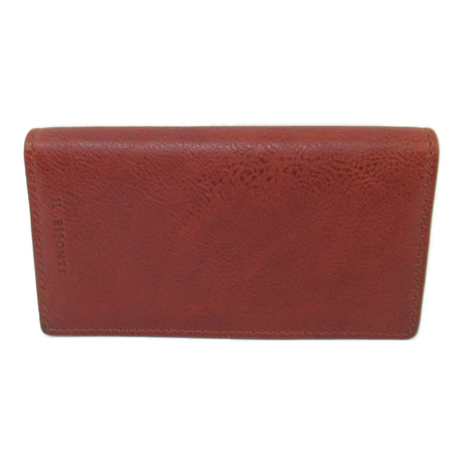 IL BISONTE Leather Card Case Brown