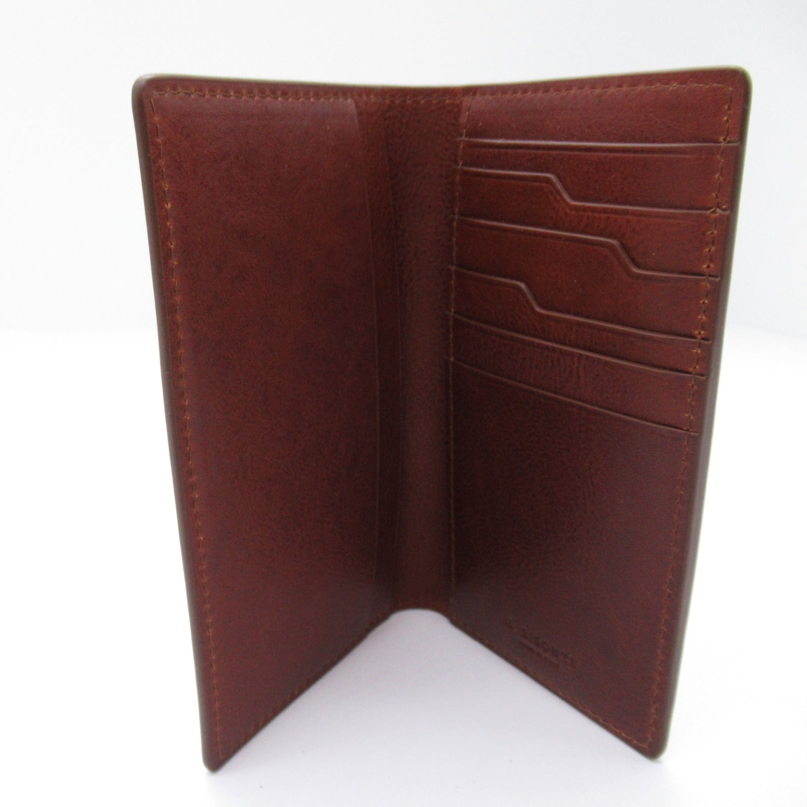 IL BISONTE Leather Card Case Brown