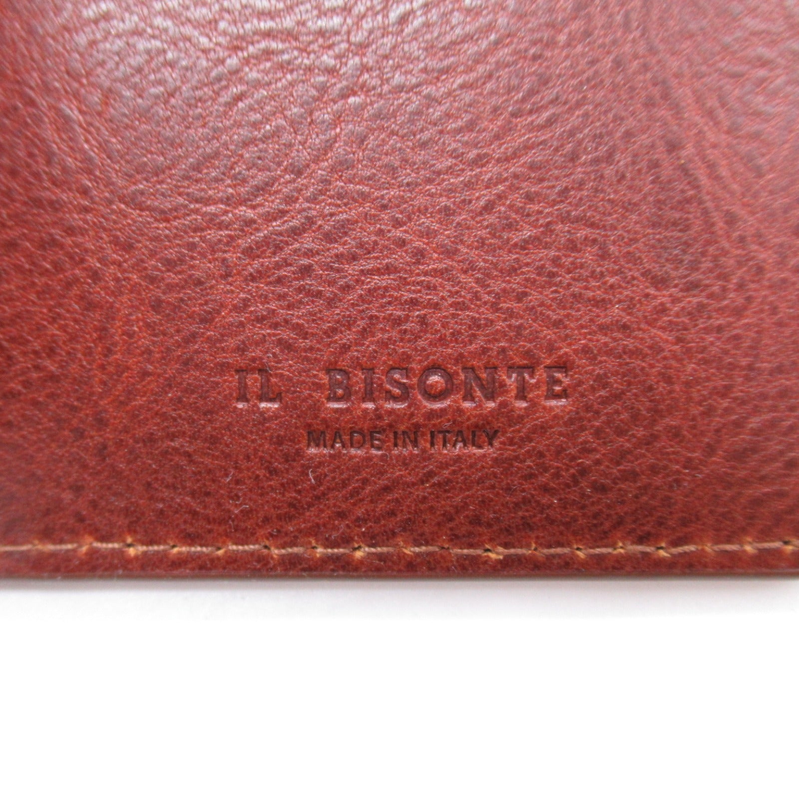 IL BISONTE Leather Card Case Brown