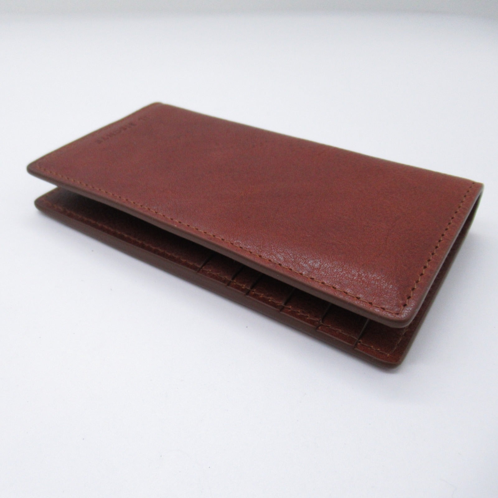 IL BISONTE Leather Card Case Brown