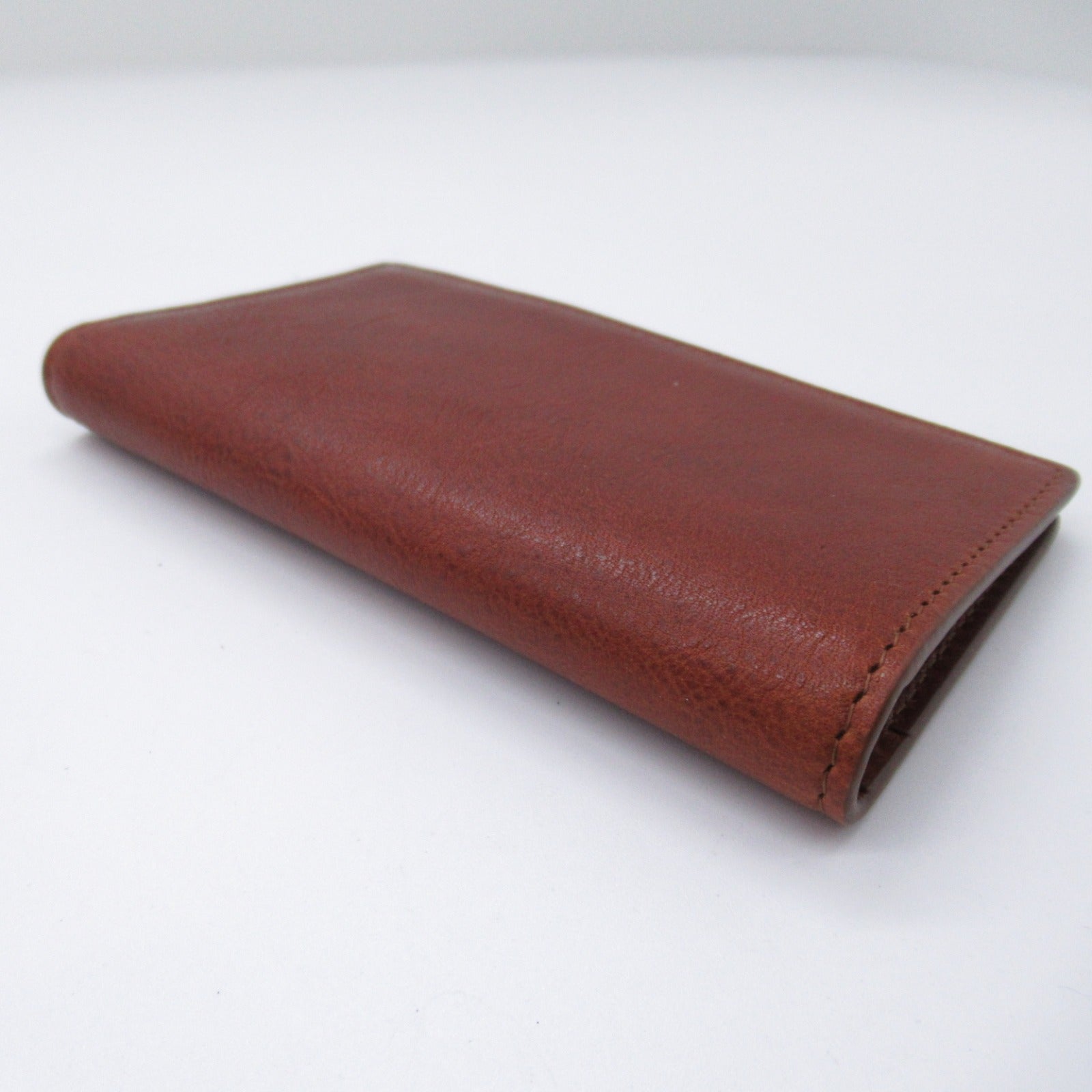 IL BISONTE Leather Card Case Brown