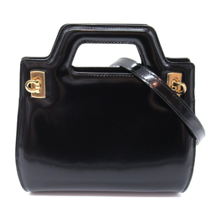 Salvatore Ferragamo Leather Shoulder Bag Black