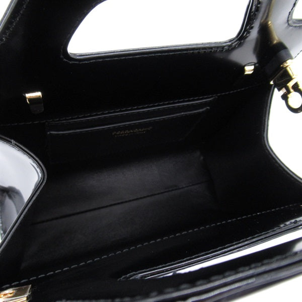 Salvatore Ferragamo Leather Box Top Handle Bag  Leather Handbag 2.13E11 in Excellent Condition