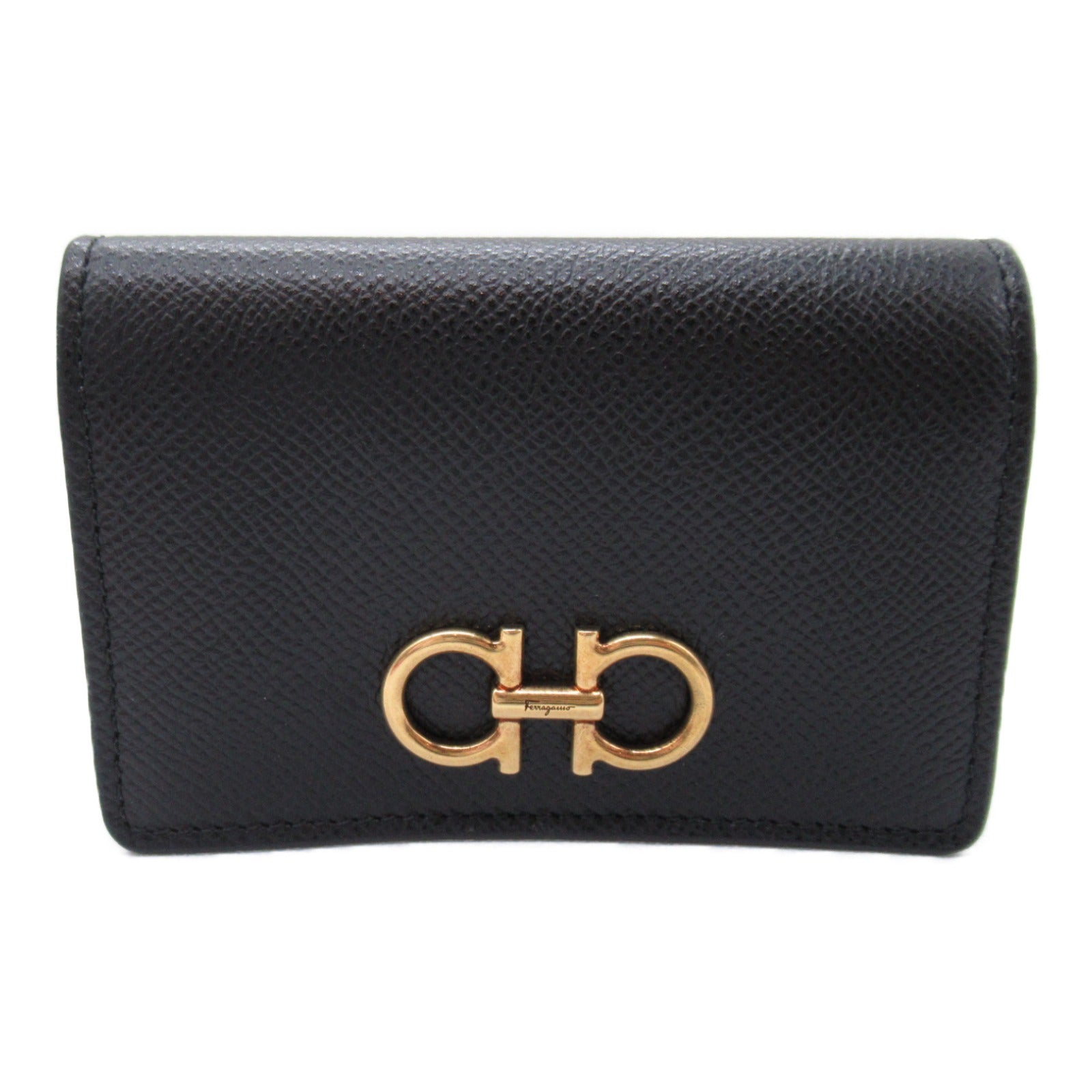 Salvatore Ferragamo Leather Card Case Black