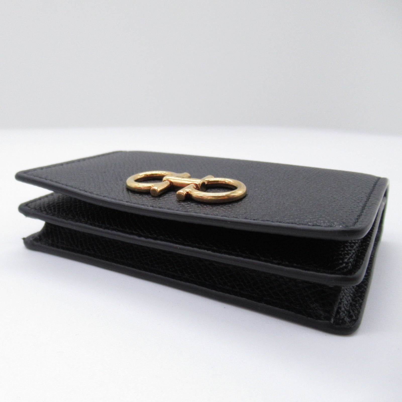 Salvatore Ferragamo Leather Card Case Black