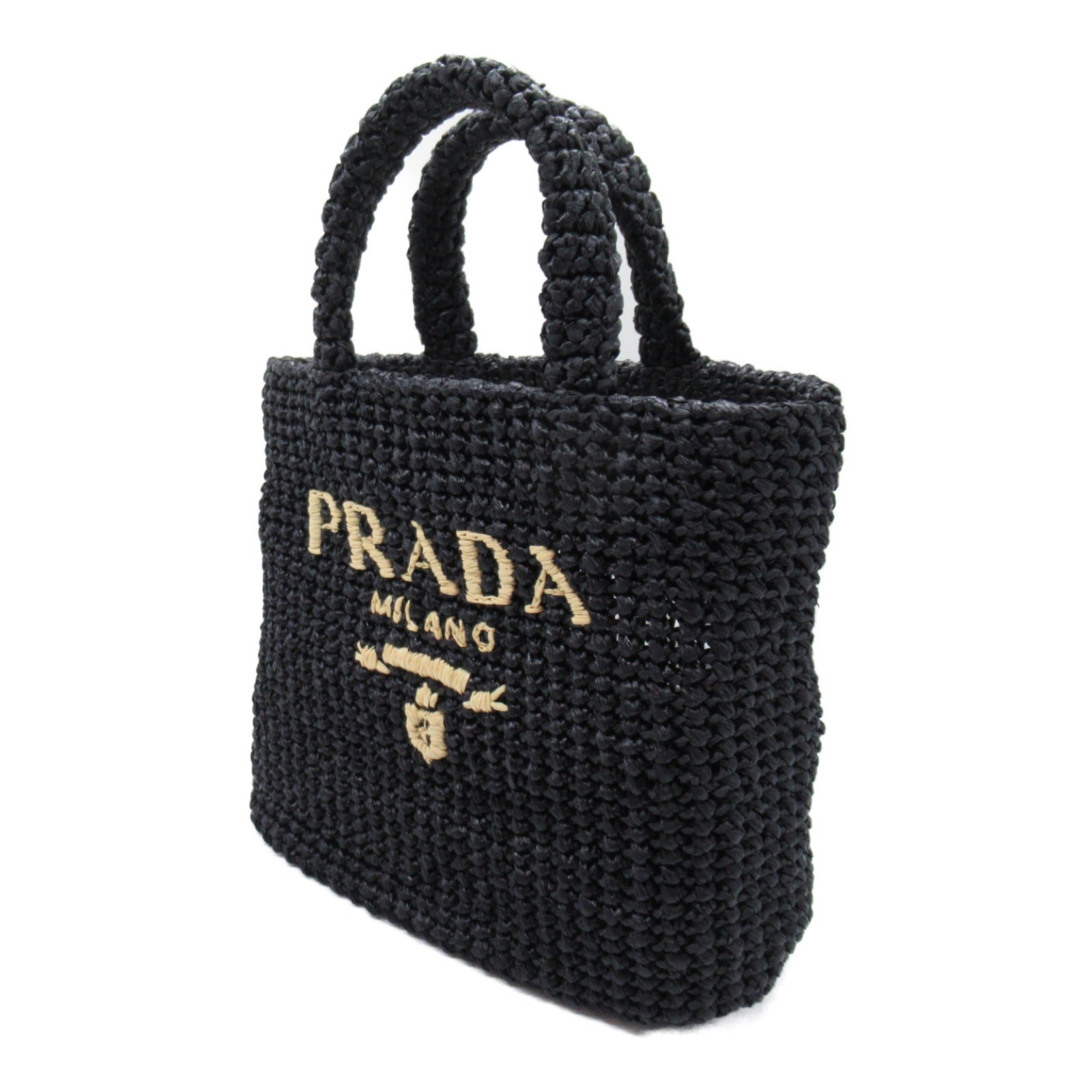 Prada Straw Tote Bag Black 1BG422OOL2C2TF0ES