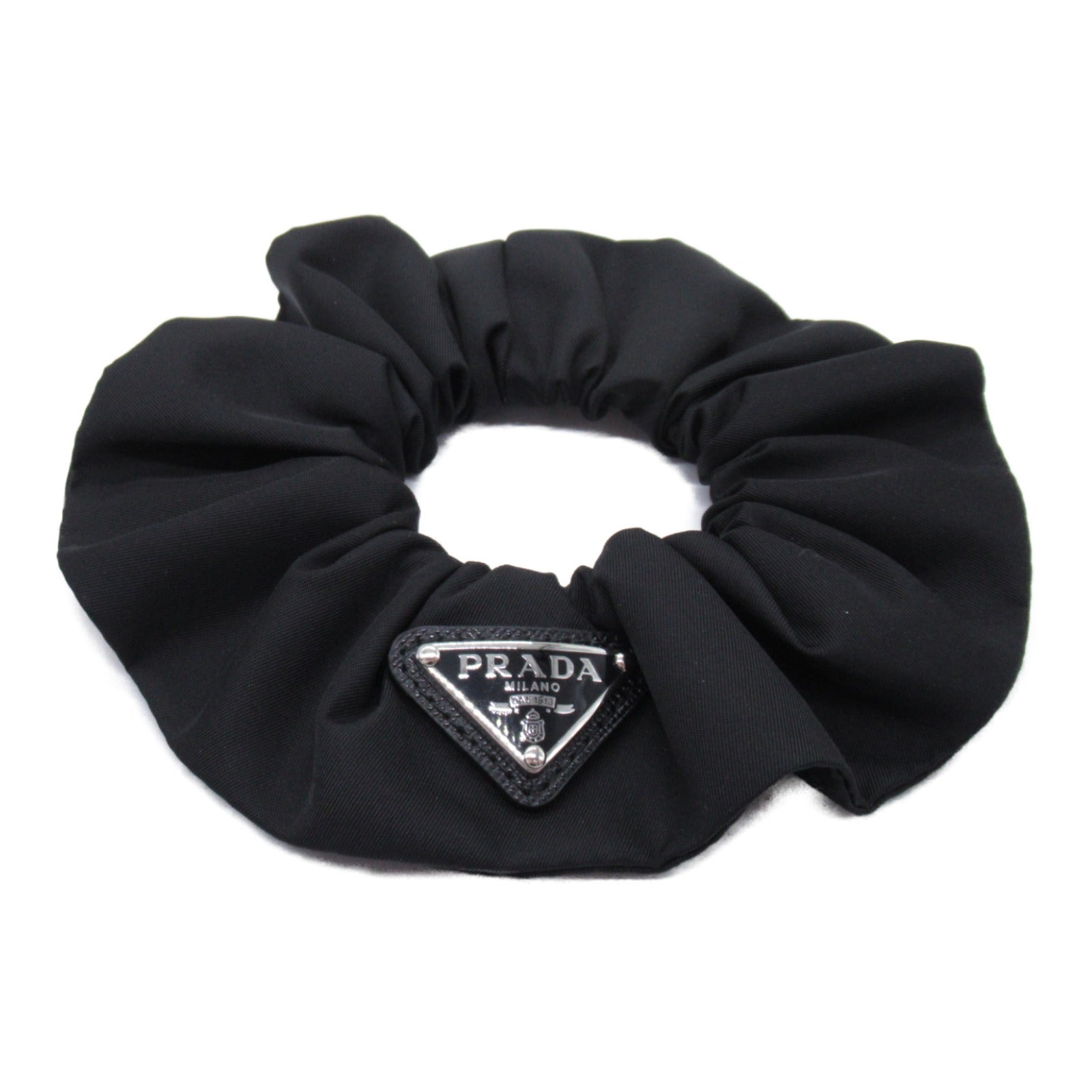 Prada Nylon Hair Scrunchie Accessory Black