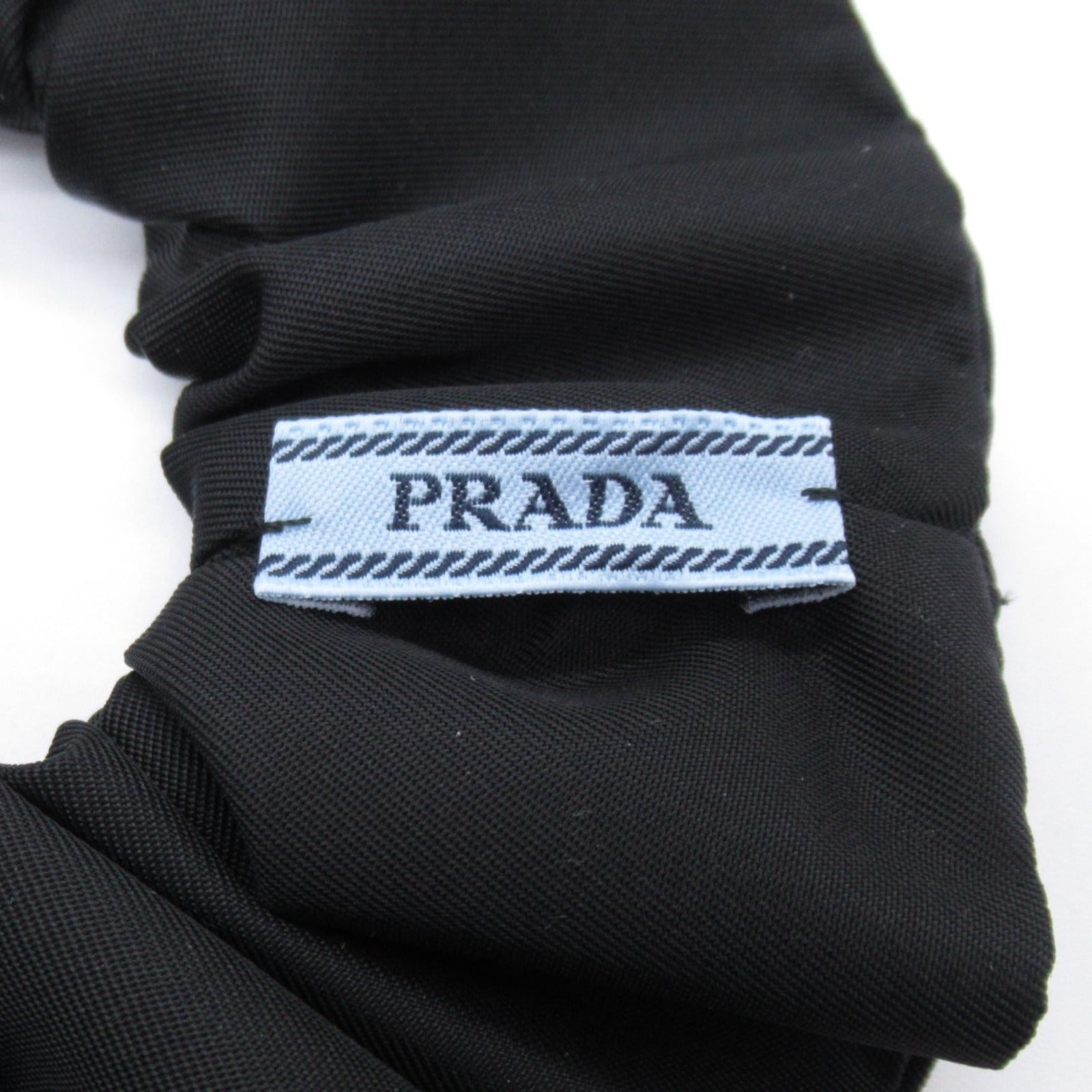 Prada Nylon Hair Scrunchie Accessory Black