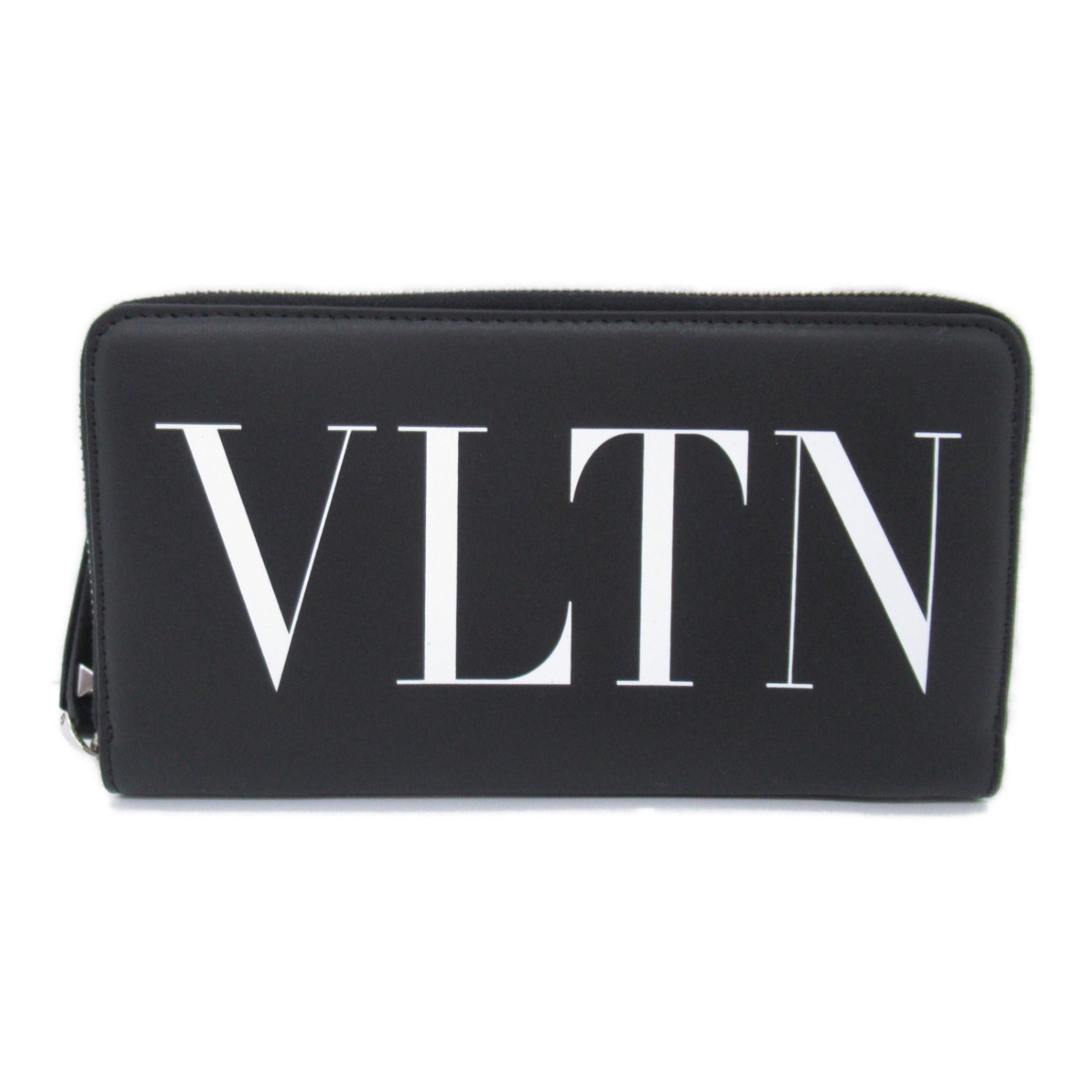 Valentino Leather Round Wallet Black/White