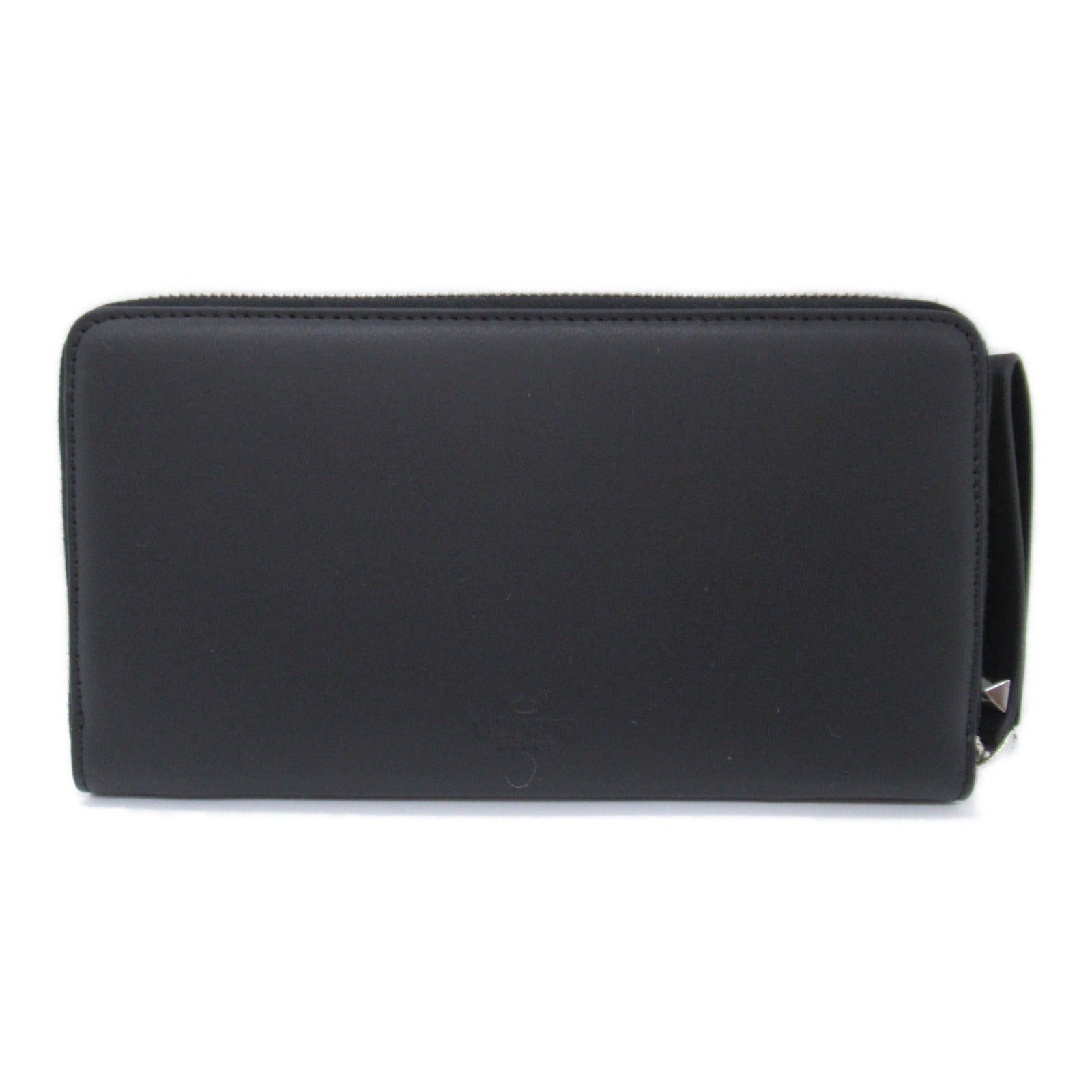 Valentino Leather Round Wallet Black/White