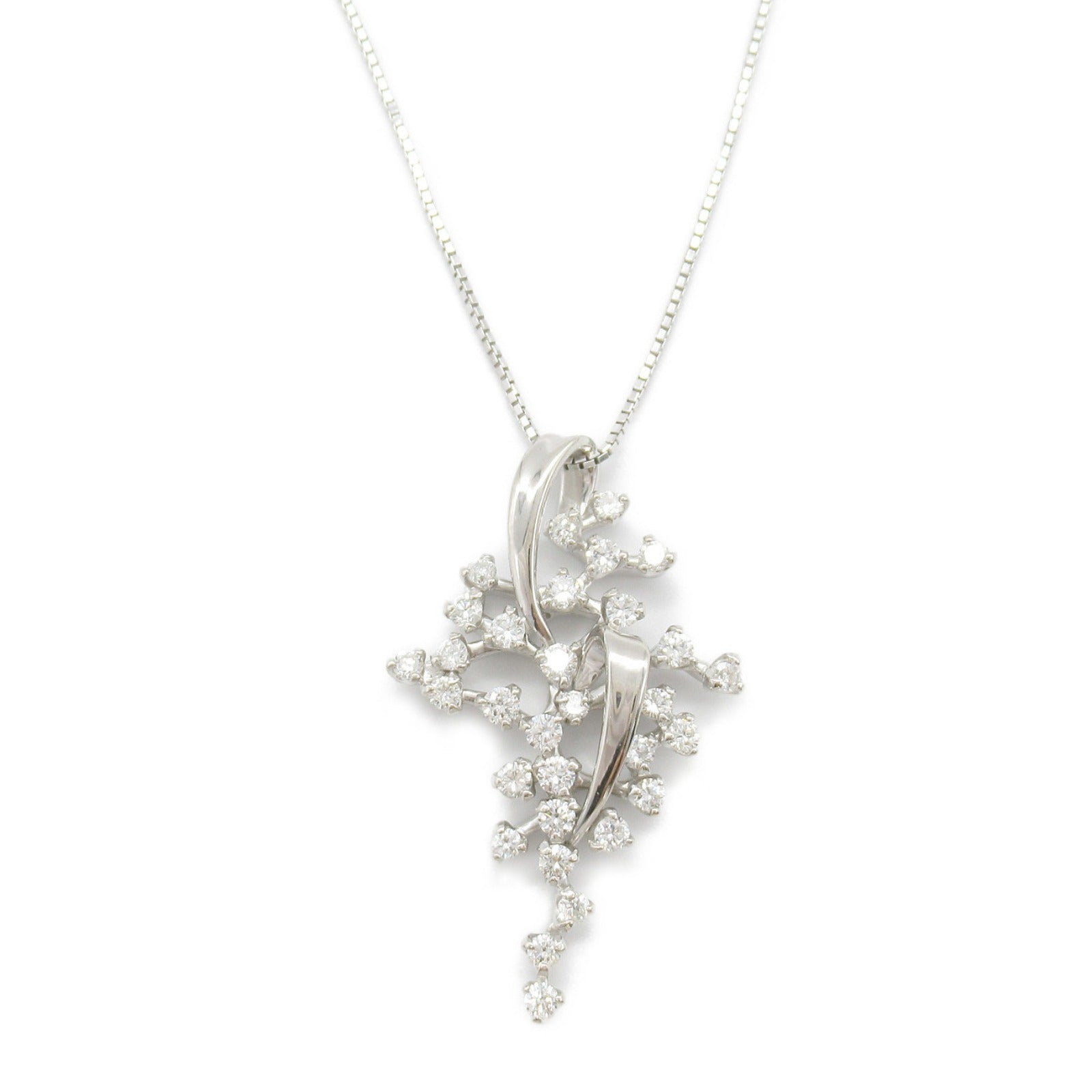 K18WG White Gold Diamond Necklace