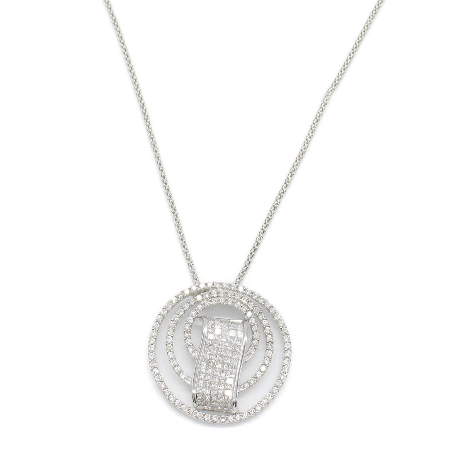 K18WG White Gold Diamond Necklace