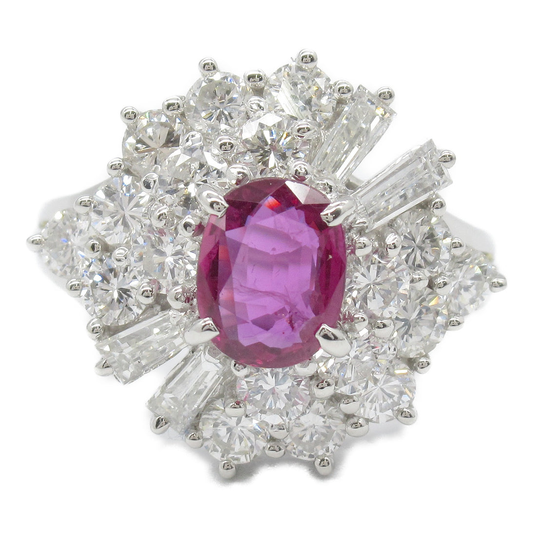 Platinum Ruby Diamond Ring Jewelry