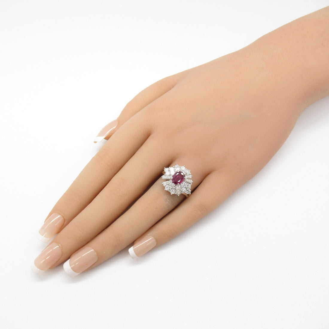 Platinum Ruby Diamond Ring Jewelry