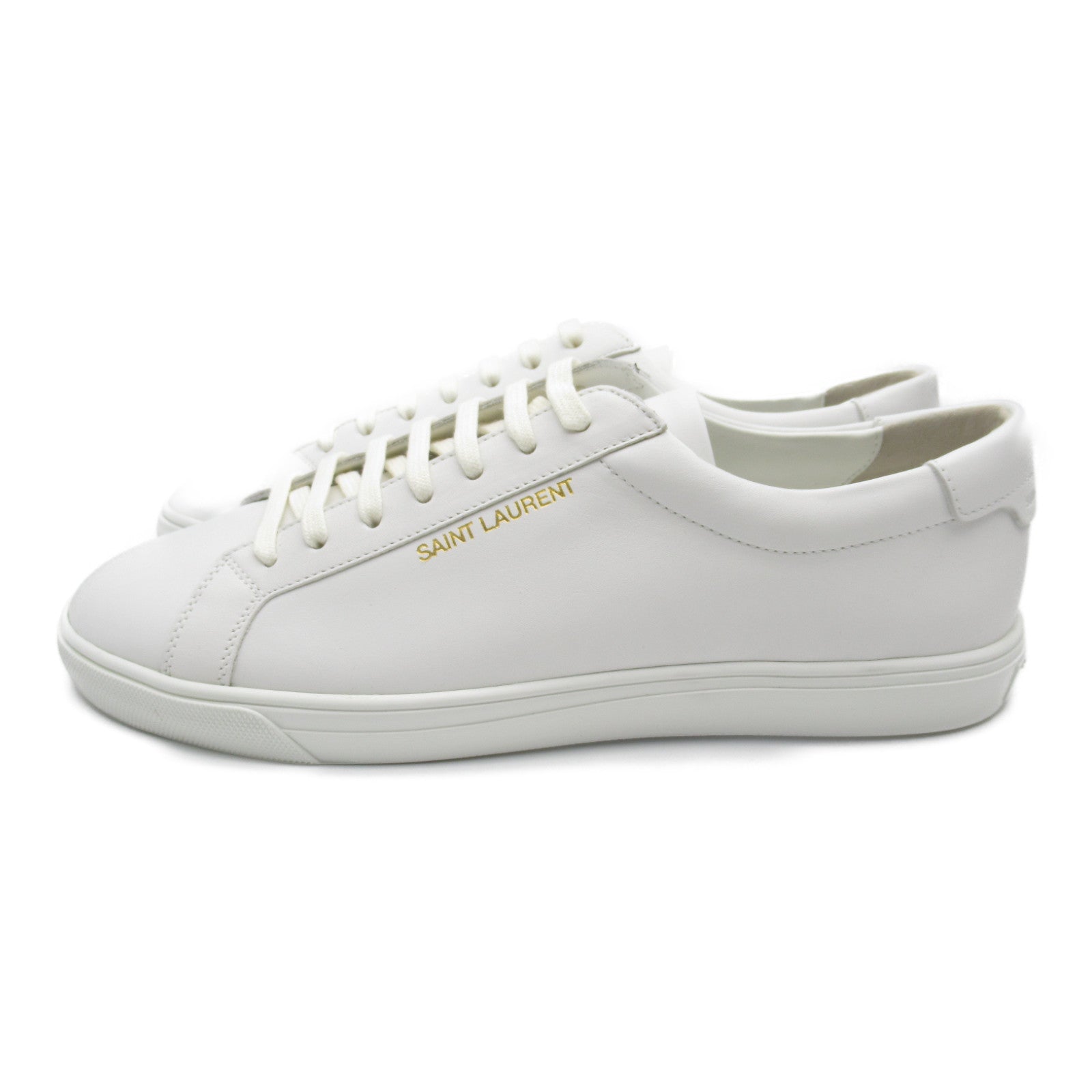 Saint Laurent Leather Rubber Sneakers White