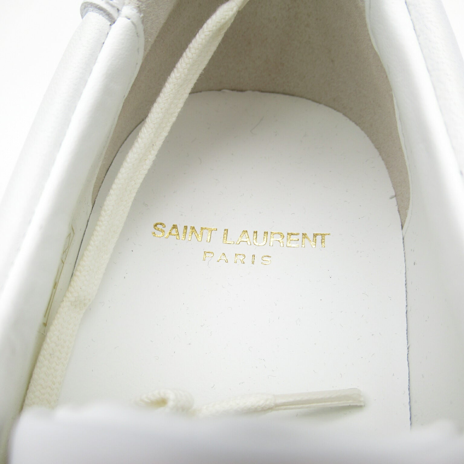 Saint Laurent Leather Rubber Sneakers White