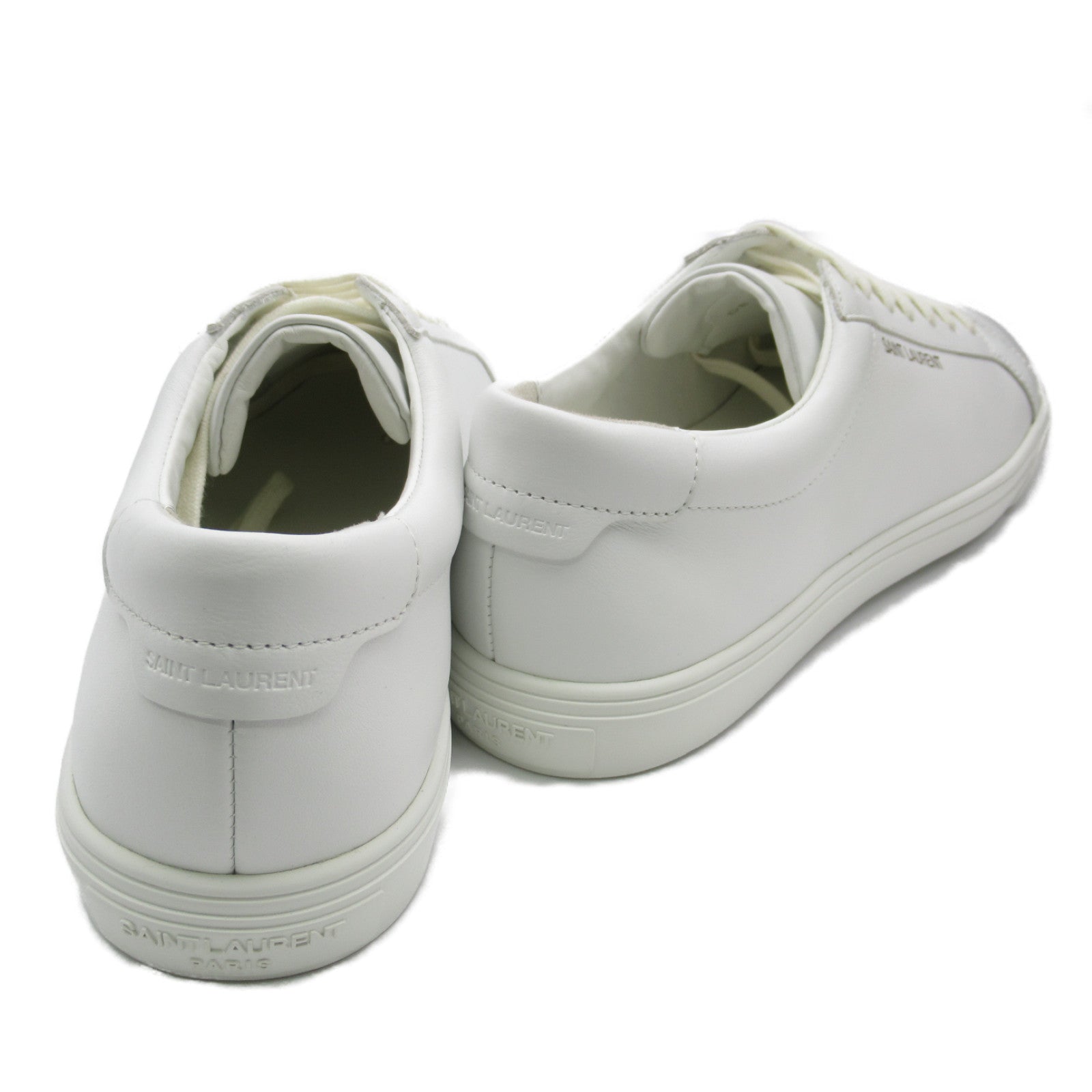 Saint Laurent Leather Rubber Sneakers White