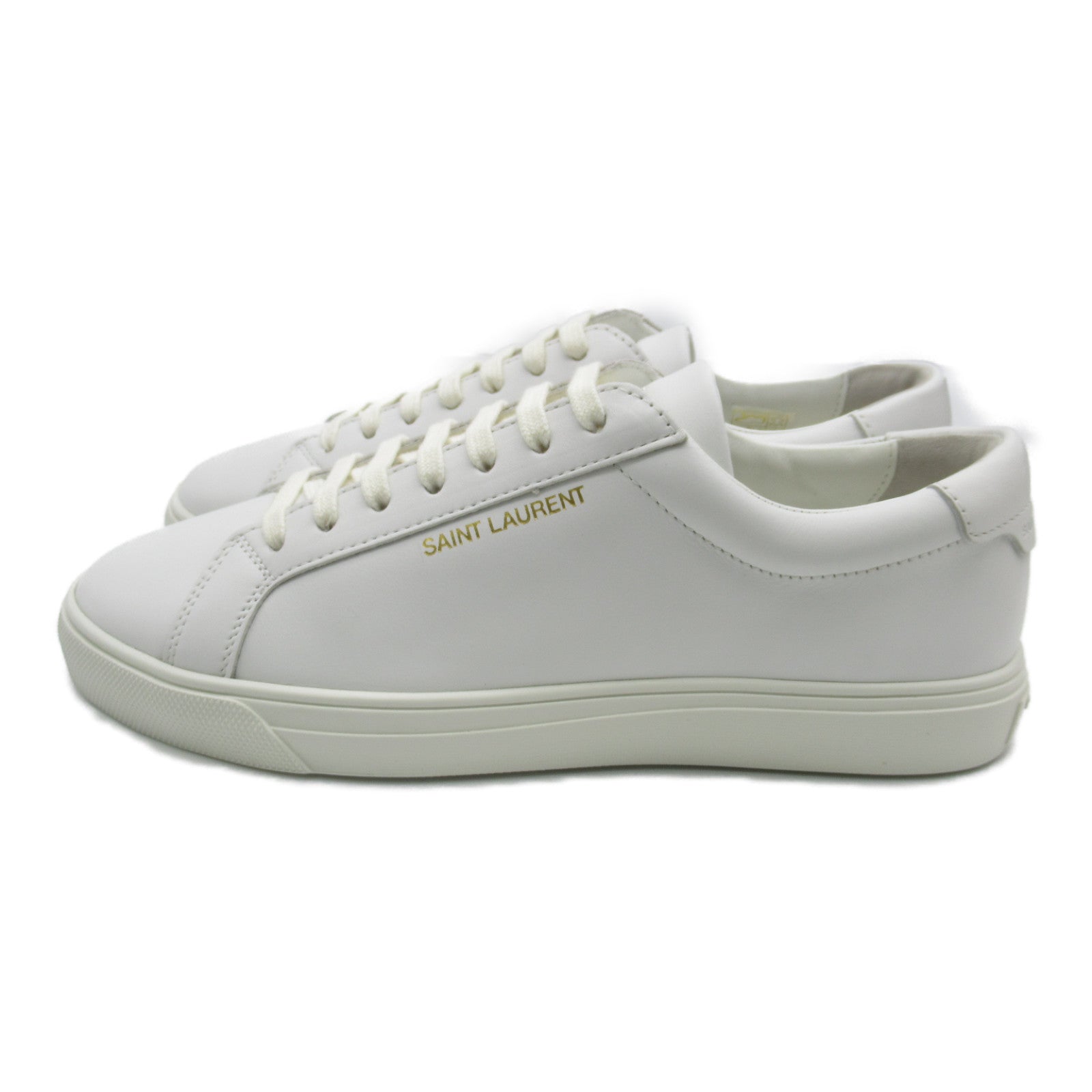 Saint Laurent Leather Rubber Sneakers White