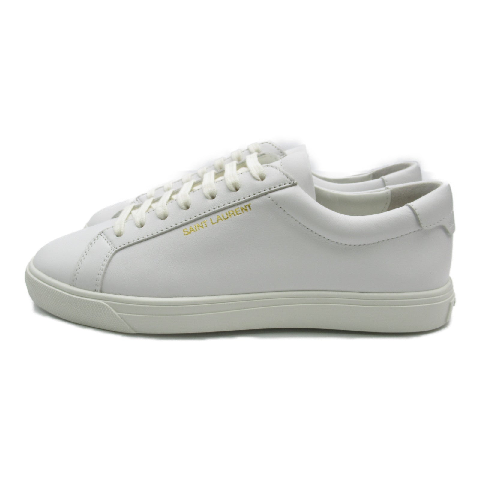 Saint Laurent Leather Rubber Sneakers White