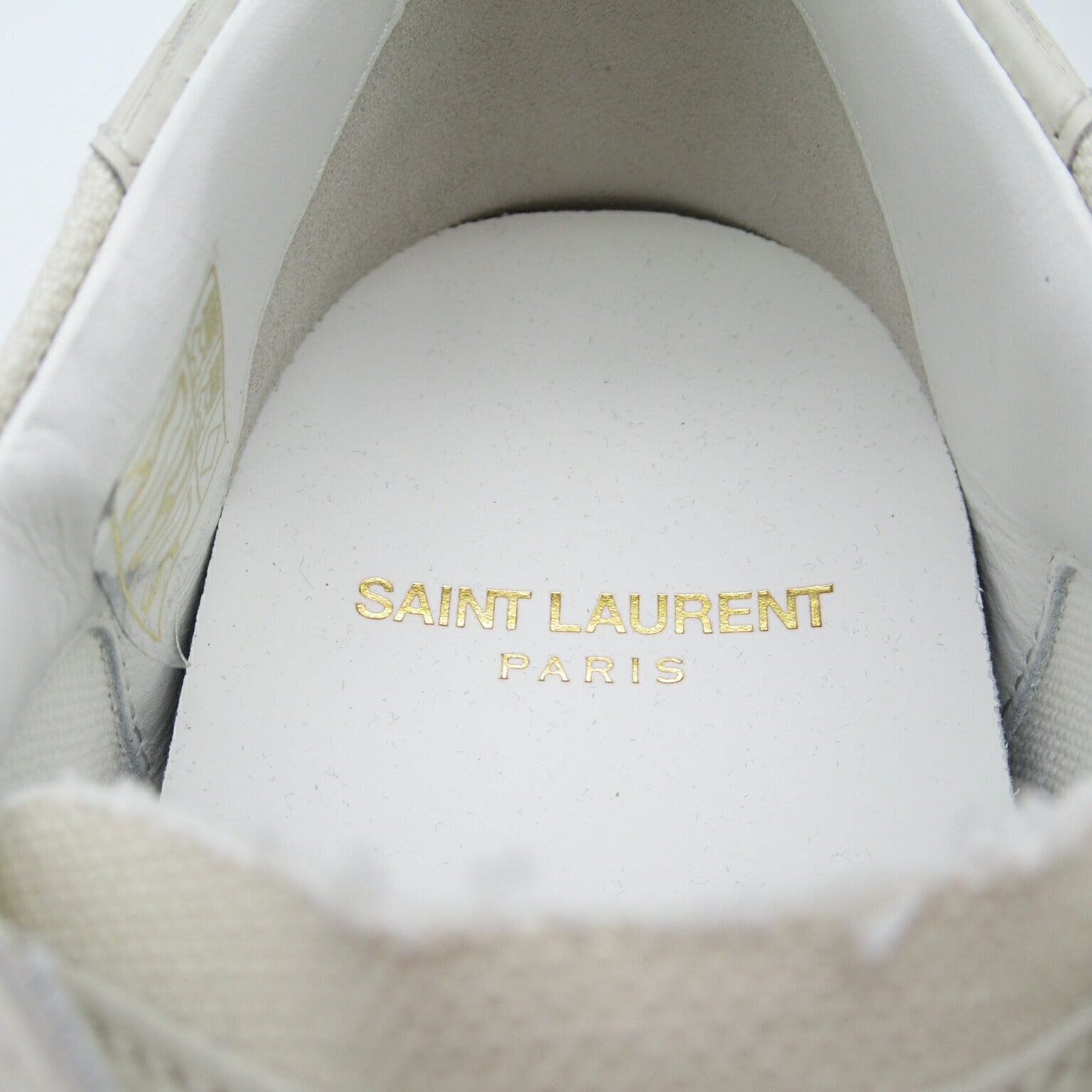 Saint Laurent Cotton Leather Sneakers White