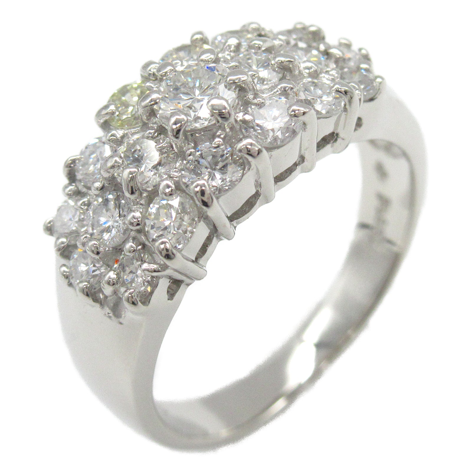 LuxUness Platinum Diamond Ring Metal Ring in Great Condition