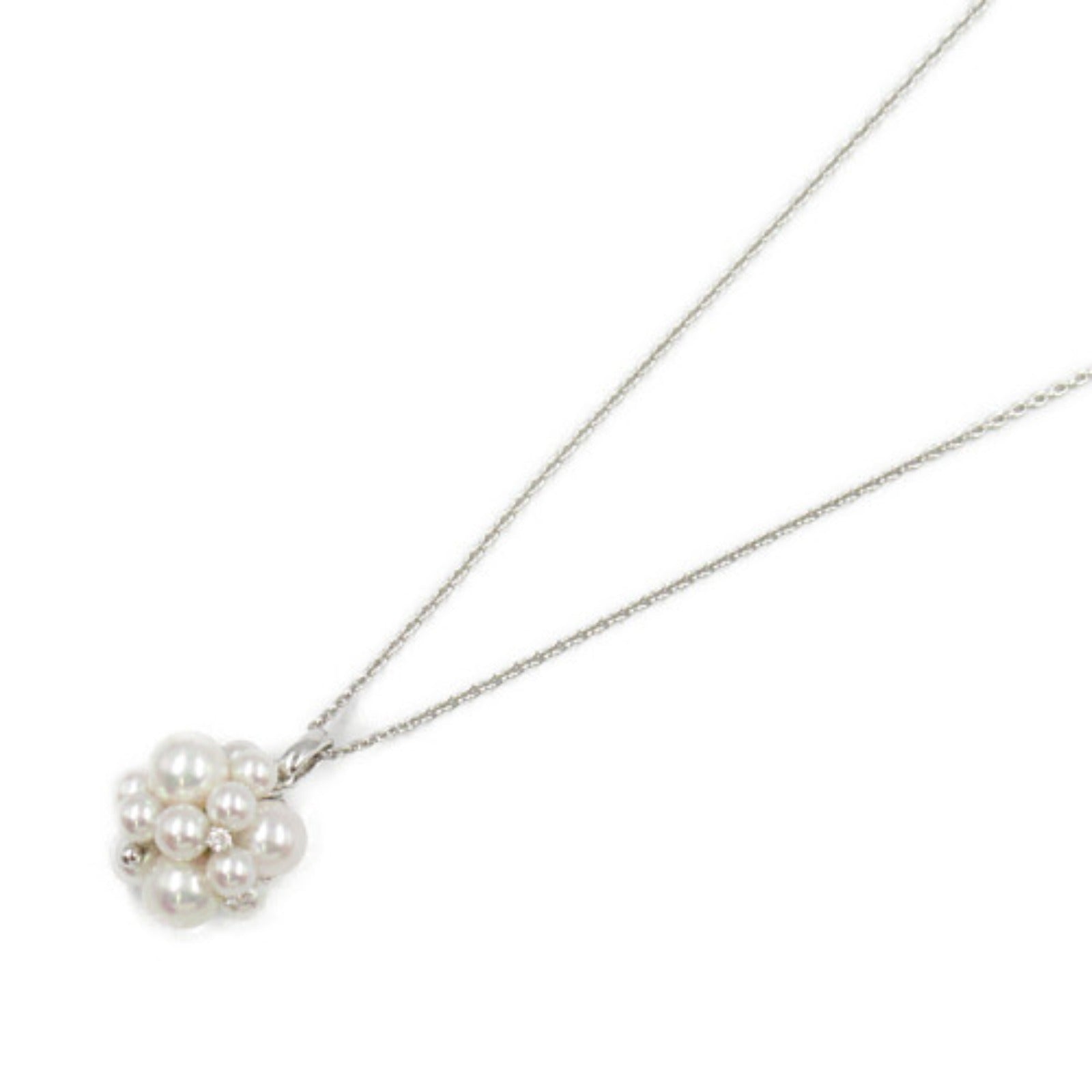 Tasaki Pearl Diamond Necklace K18WG White Gold