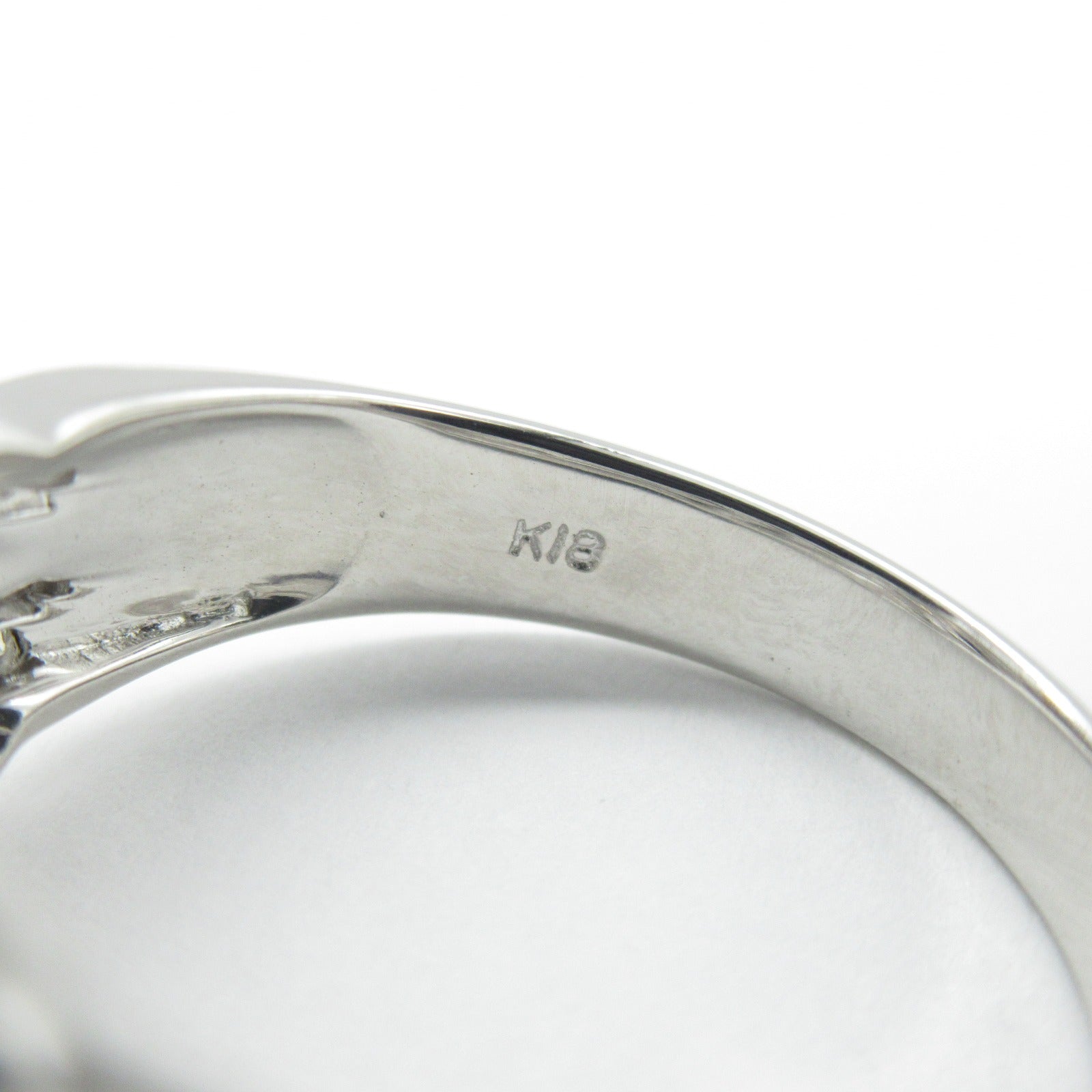 K18WG White Gold Diamond Ring Jewelry