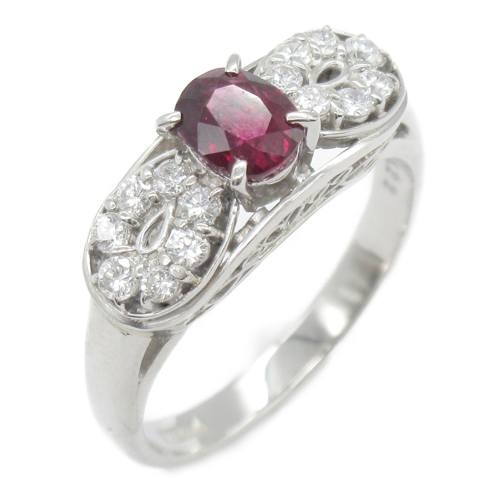 Ruby Diamond Ring Pt900 Platinum Jewelry