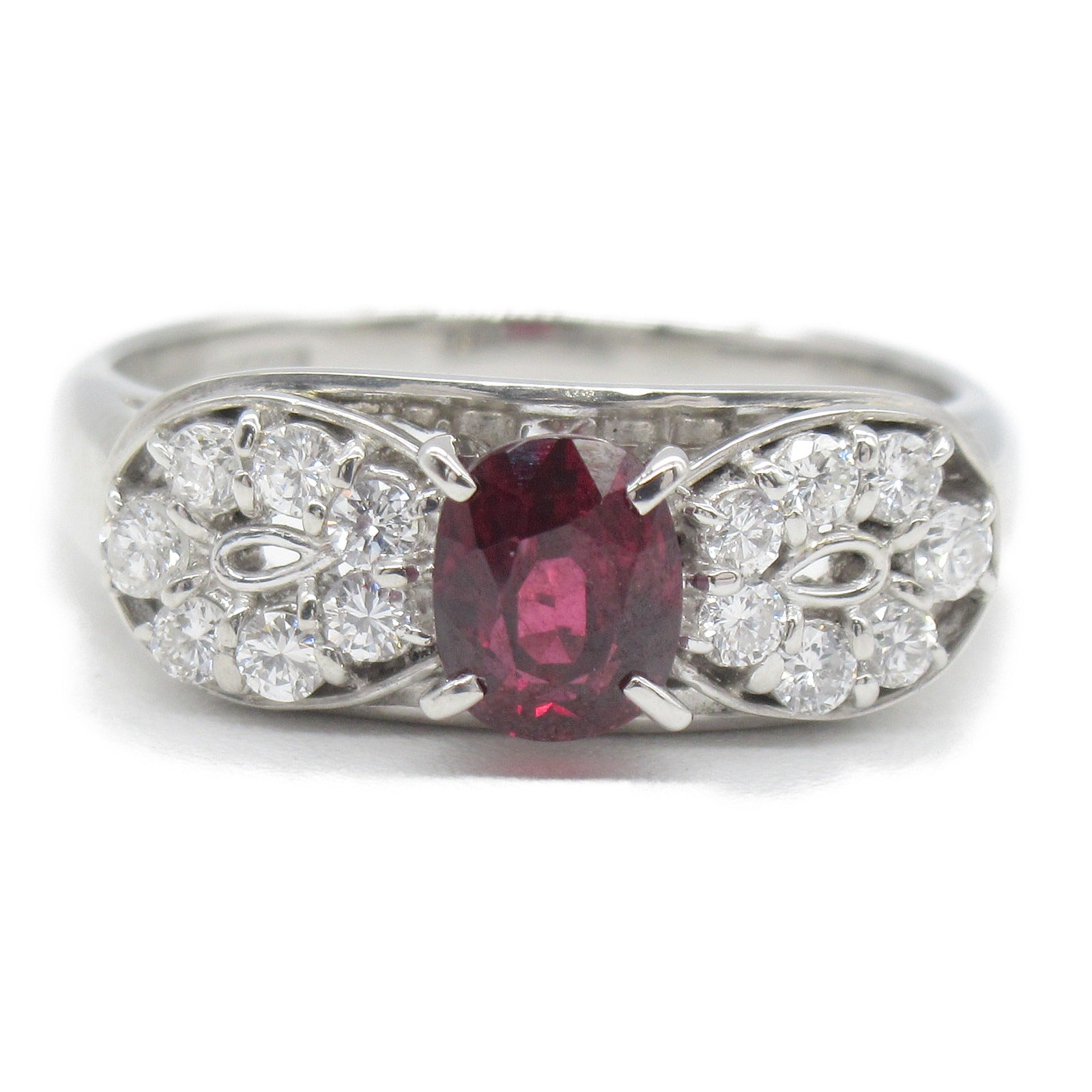 Ruby Diamond Ring Pt900 Platinum Jewelry