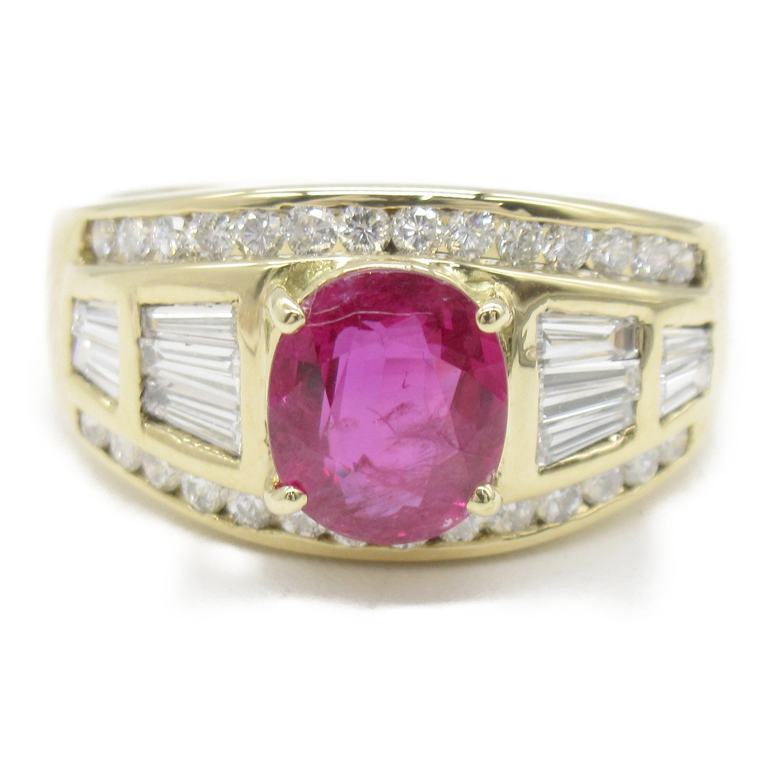 Ruby Diamond Ring K18 Yellow Gold