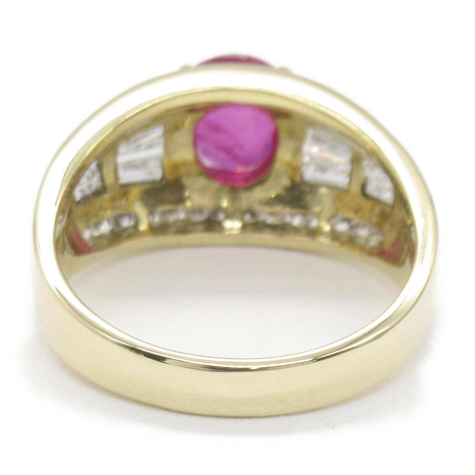 Ruby Diamond Ring K18 Yellow Gold