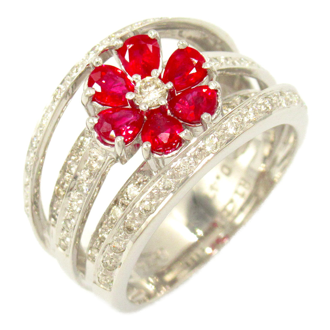 Ruby Diamond Ring K18WG White Gold