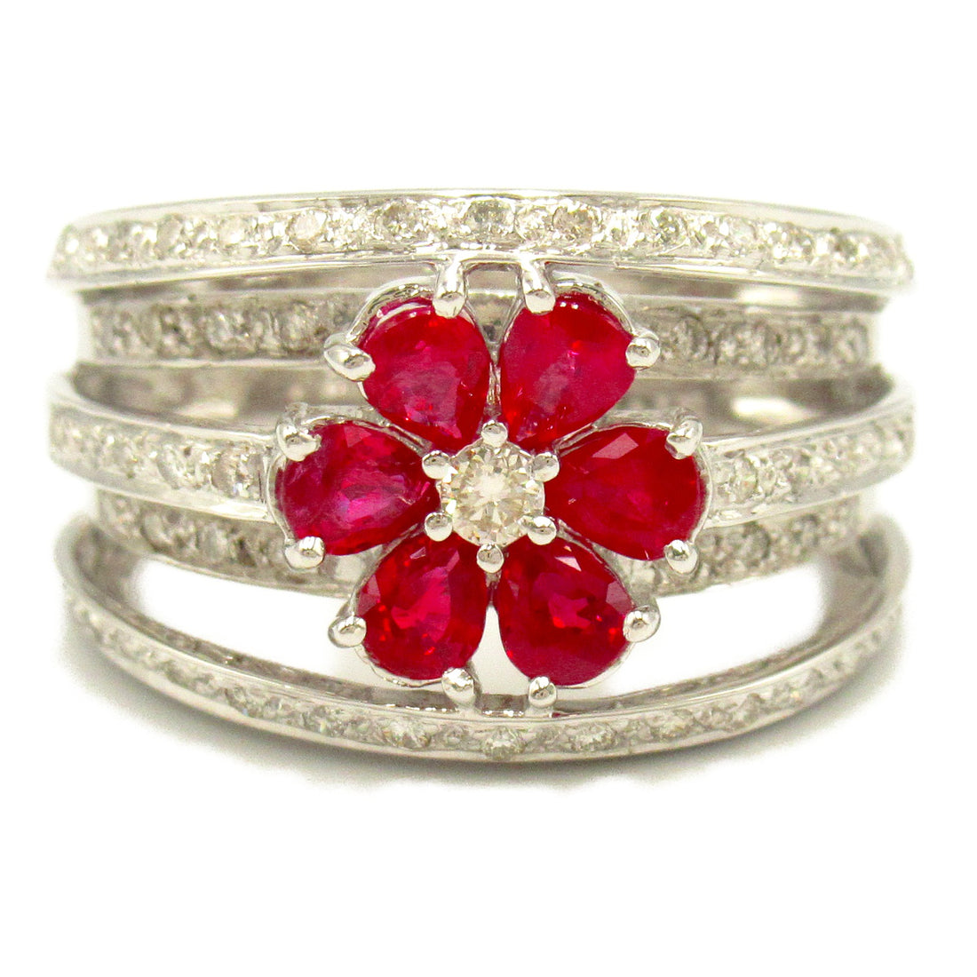 Ruby Diamond Ring K18WG White Gold