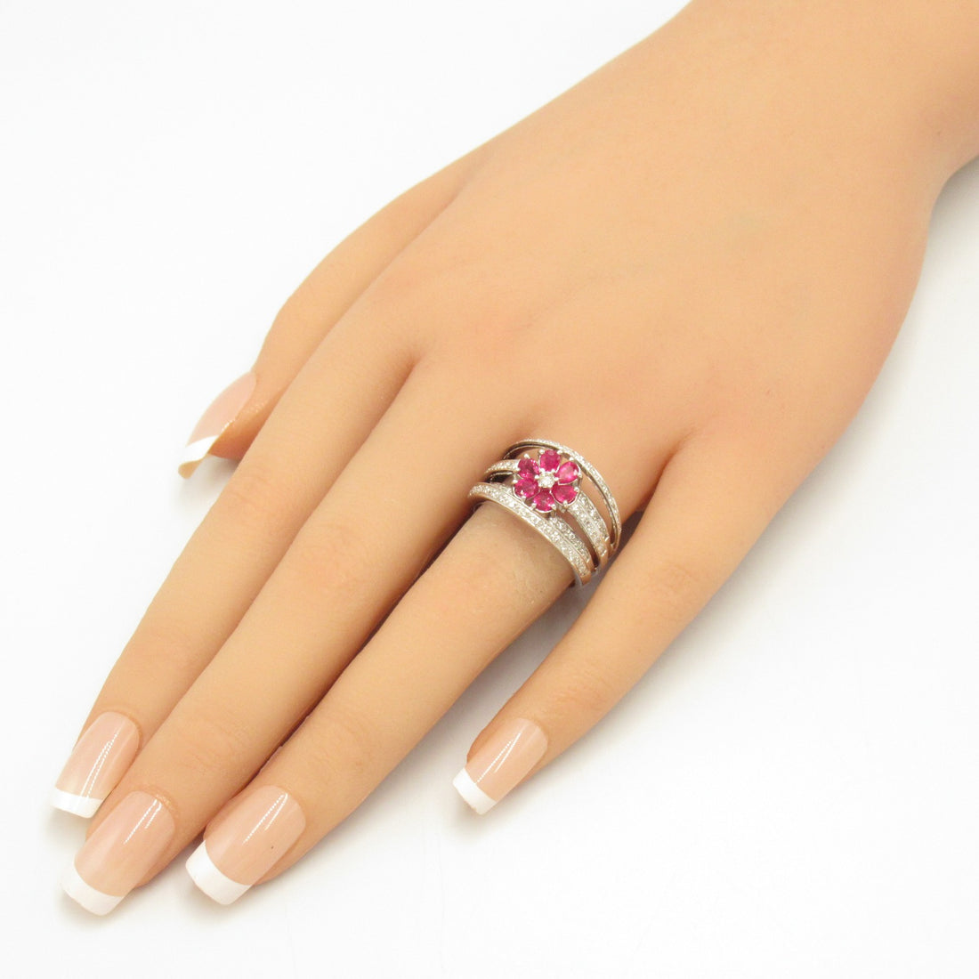 Ruby Diamond Ring K18WG White Gold