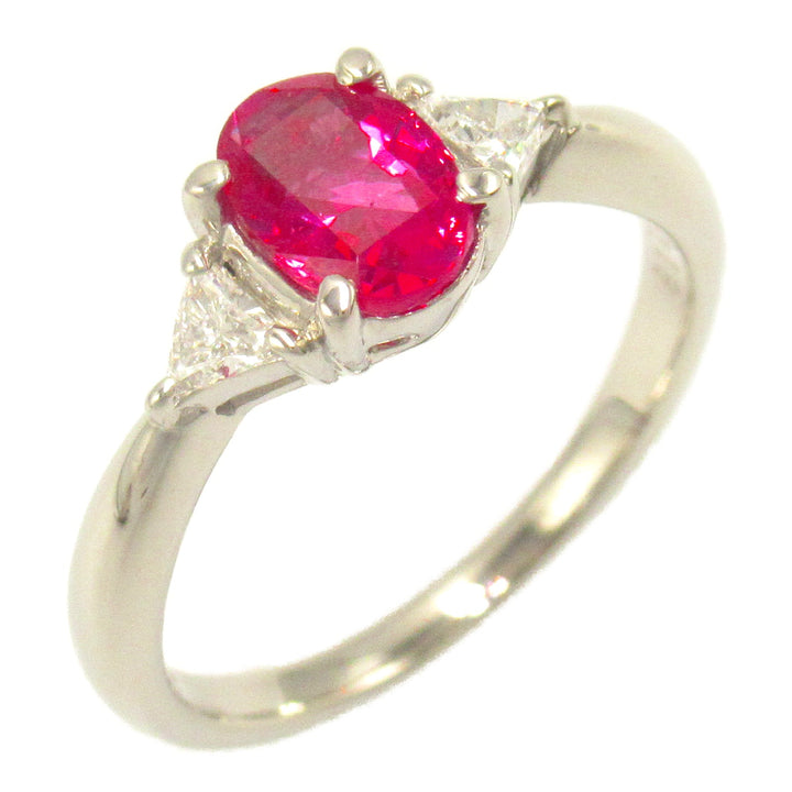 Pt900 Platinum Pink Sapphire Diamond Ring