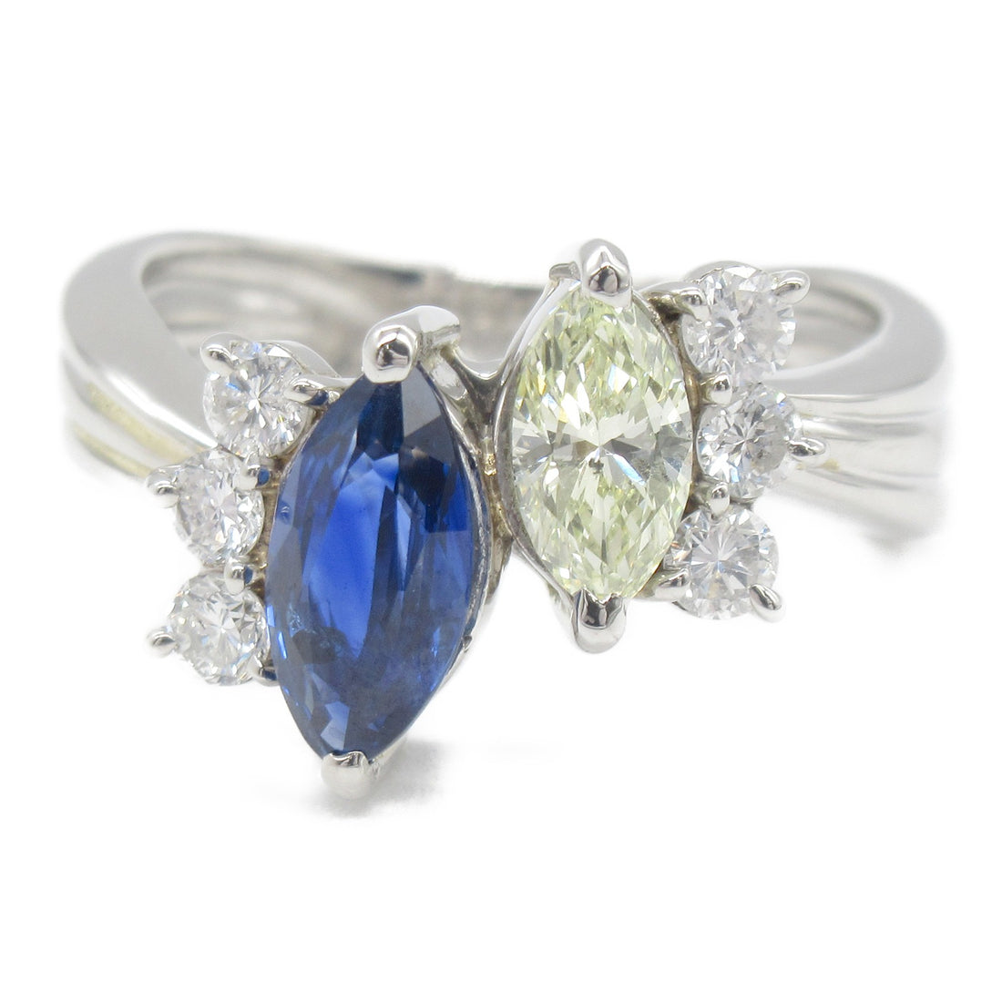 Sapphire Diamond Ring Pt900 Platinum Jewelry