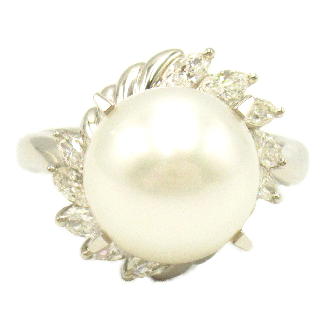 Platinum Pearl Diamond Ring Jewelry