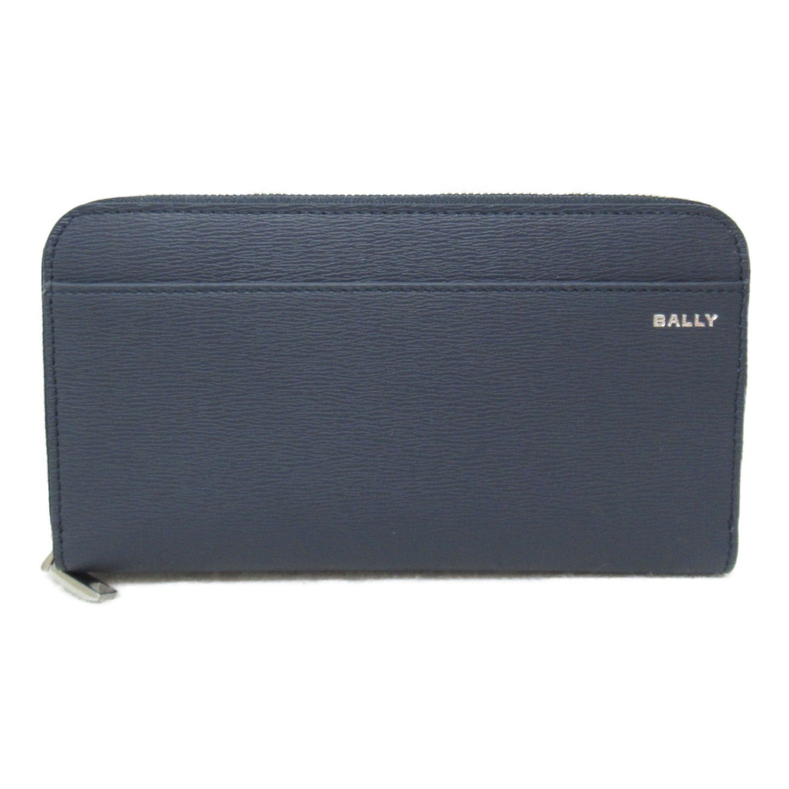 Bally Leather Round Wallet Navy 6304923