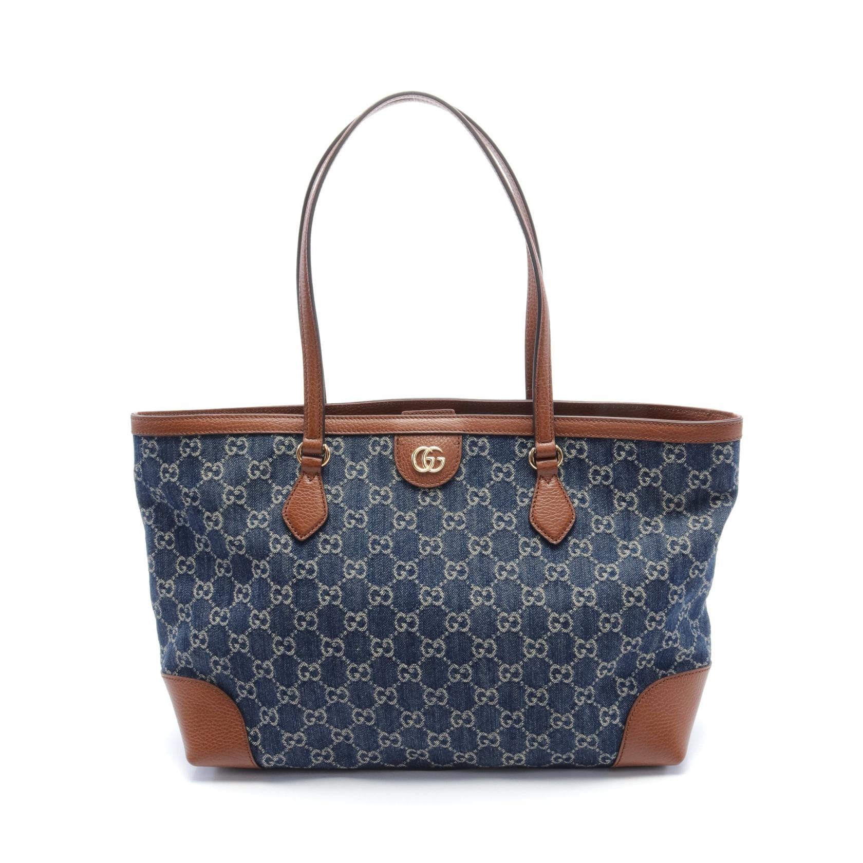 Gucci Medium Tote GG Denim Leather Bag