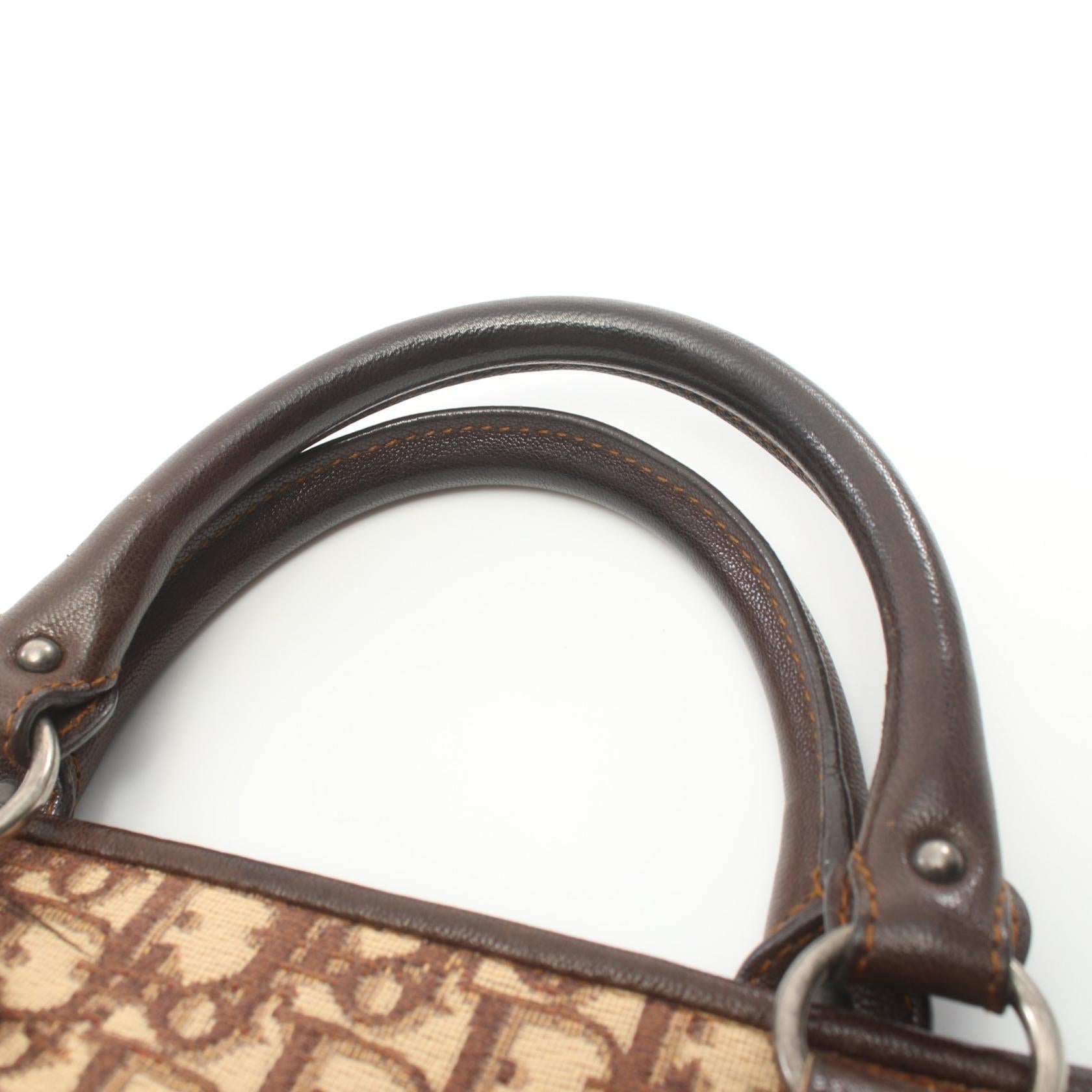 Dior Trotter Canvas Leather Handbag