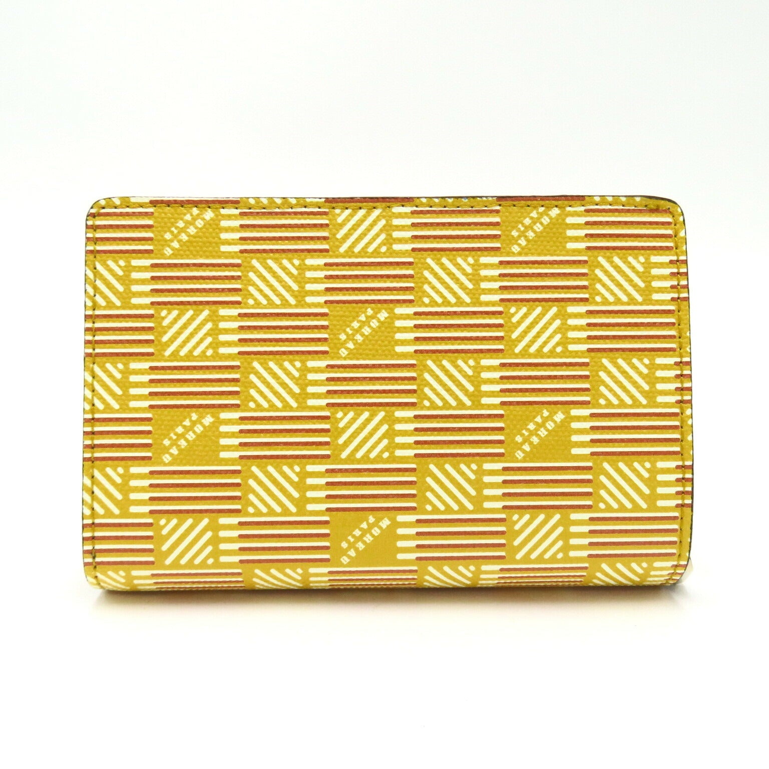 MOREAU PARIS Bifold Wallet PVC Canvas Leather Yellow