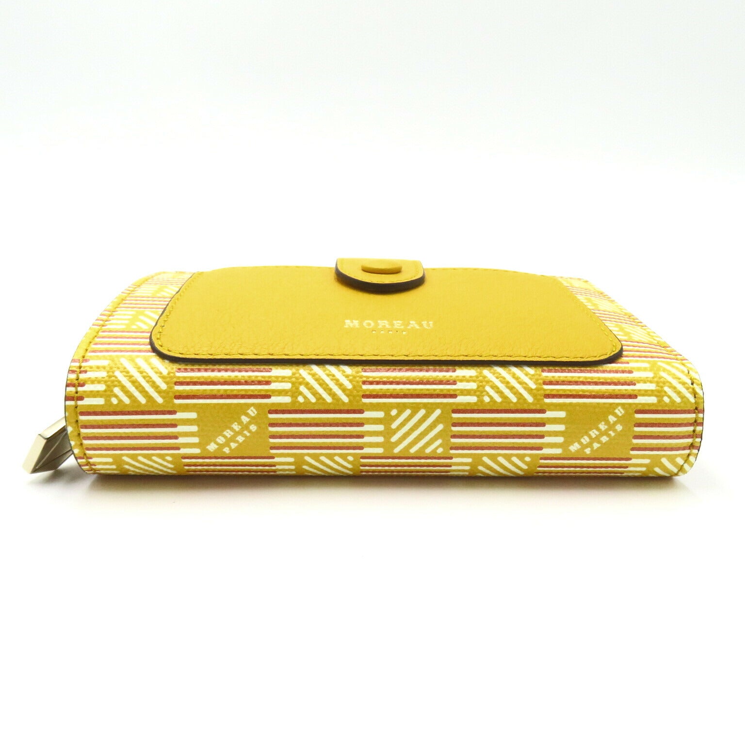 MOREAU PARIS Bifold Wallet PVC Canvas Leather Yellow